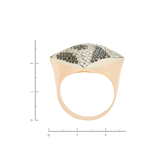 Кольцо из красного золота 585 пробы c 202 бриллиантами, Л75014219 за 124600