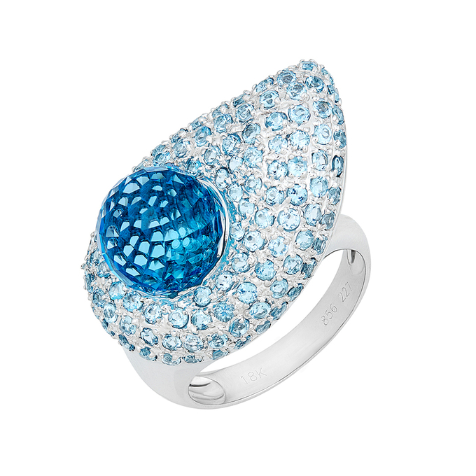 Кольцо из золота 750 пробы c топазами, Л 2201 7132 за 132000