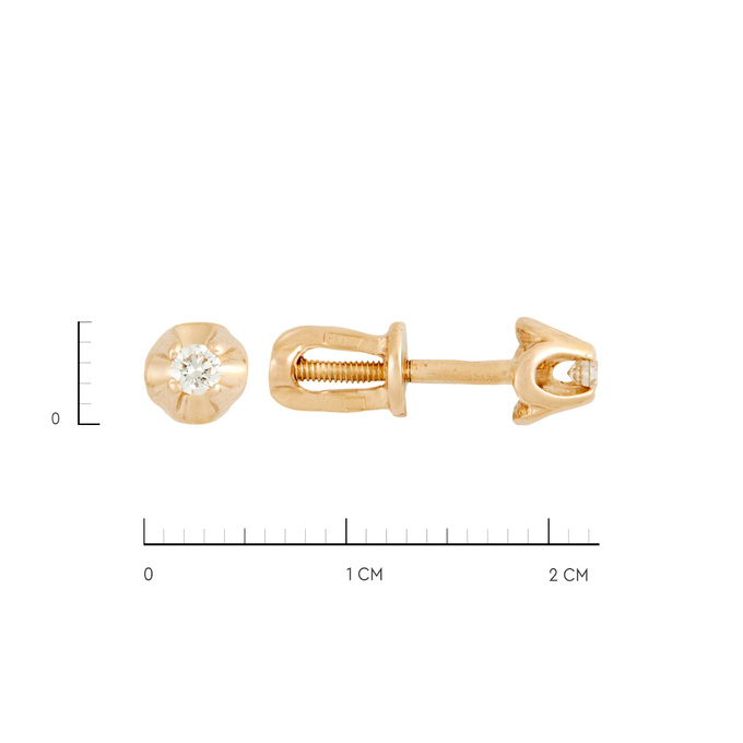 Серьги из золота 585 пробы с бриллиантами, Л 7303 8359 за 20700