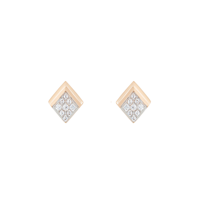 Серьга из золота 585 пробы c фианитами