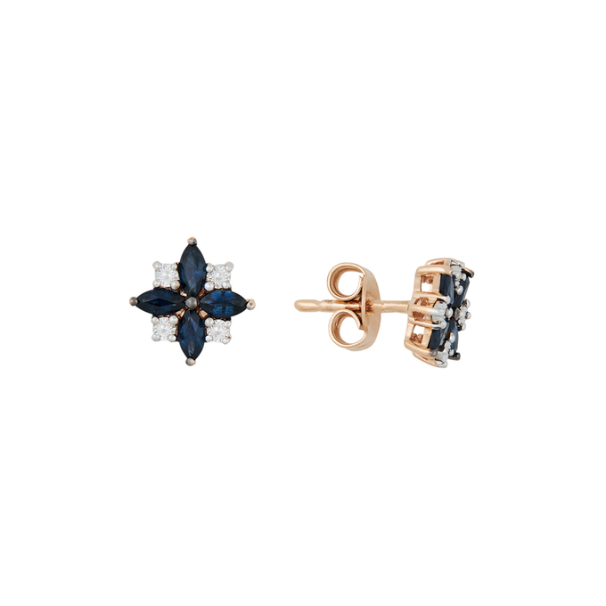 Серьги из золота 585 пробы c сапфирами, Л 2810 9837 за 20400