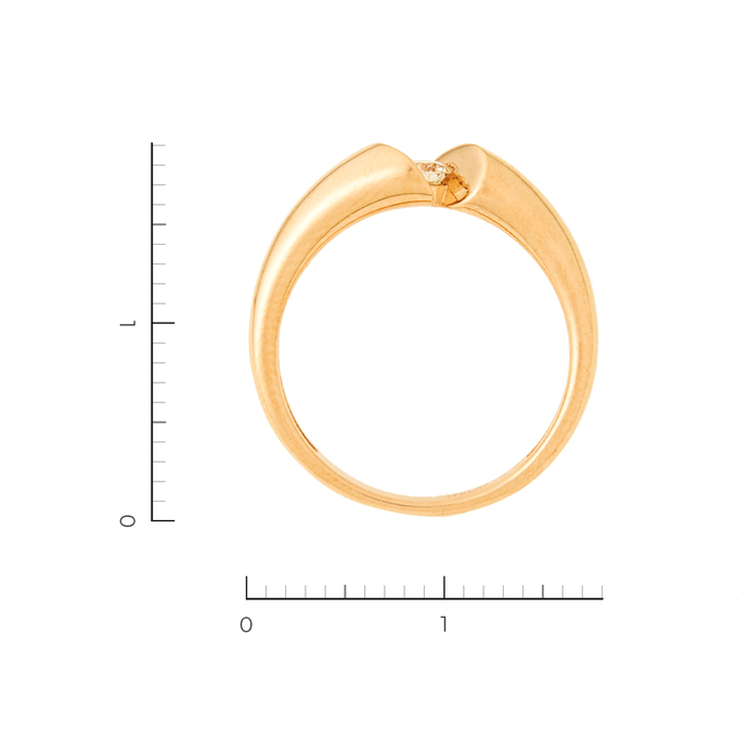 Кольцо из красного золота 585 пробы c 1 бриллиантом
