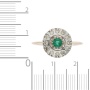 Кольцо из комбинированного золота 585 пробы c 12 бриллиантами и 1 изумрудом 093674 фото 3