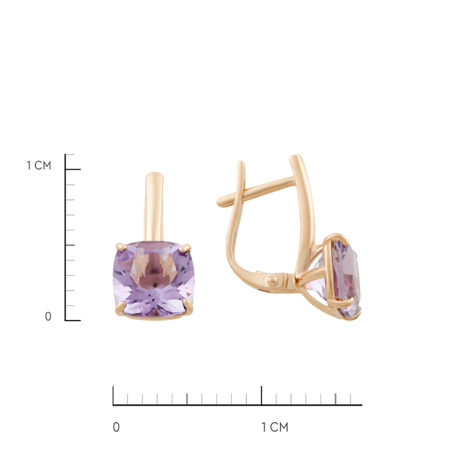 Серьги из золота 585 пробы c аметистами, Л 7502 9805 за 31360