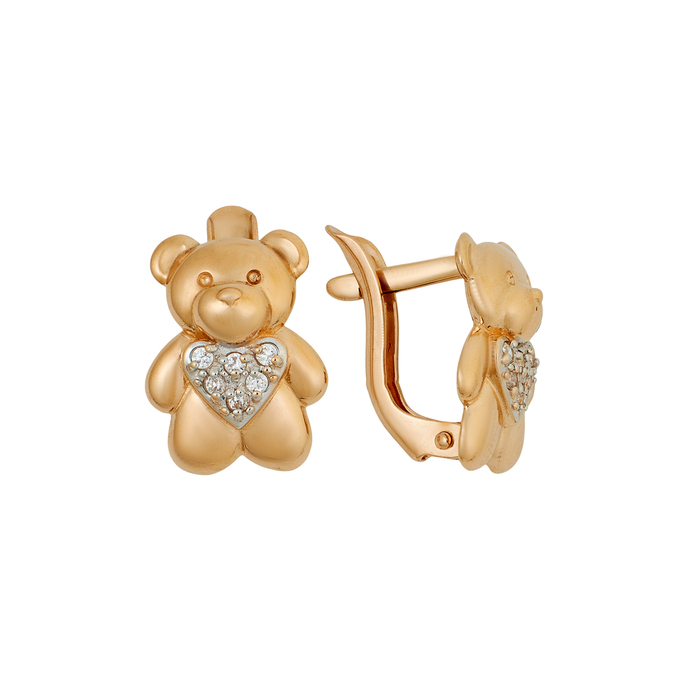 Серьги из золота 585 пробы с фианитами, Ц О007 4656 за 18800