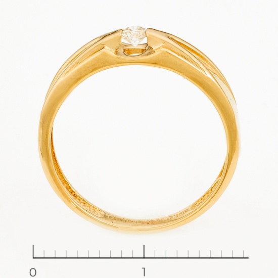 Кольцо из красного золота 585 пробы c 1 бриллиантом, Л22113665 за 9975