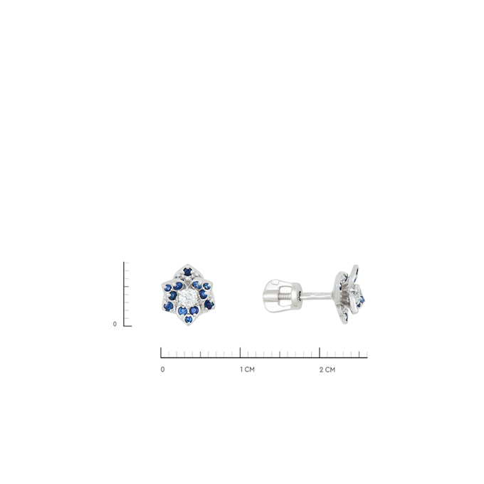 Серьги из золота 585 пробы c бриллиантами и сапфирами, Л 2912 9369 за 29520
