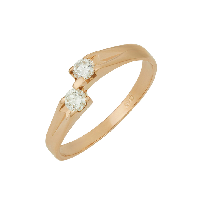 Кольцо из золота 585 пробы c бриллиантами