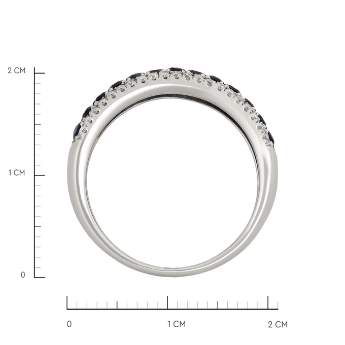 Кольцо из золота 585 пробы c сапфирами и бриллиантами, Л 7601 7049 за 52400