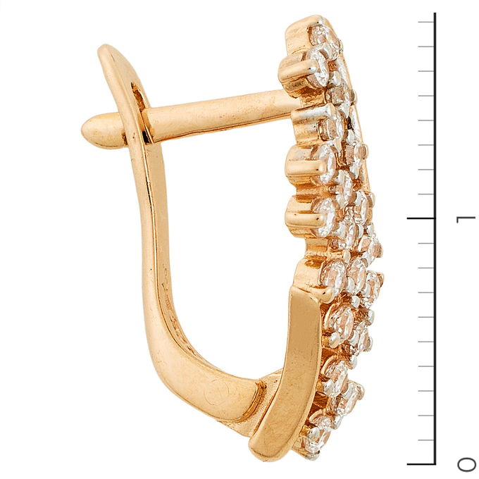 Серьги из красного золота 585 пробы c фианитами