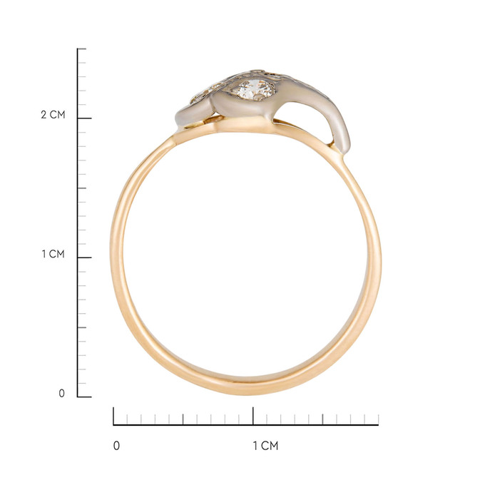 Кольцо из золота 583 пробы c бриллиантами, Л 2812 2326 за 55600