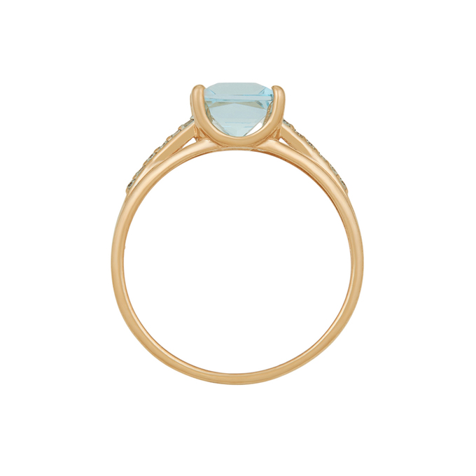 Кольцо из золота 585 пробы c топазом и бриллиантами, Л 4306 7105 за 21200