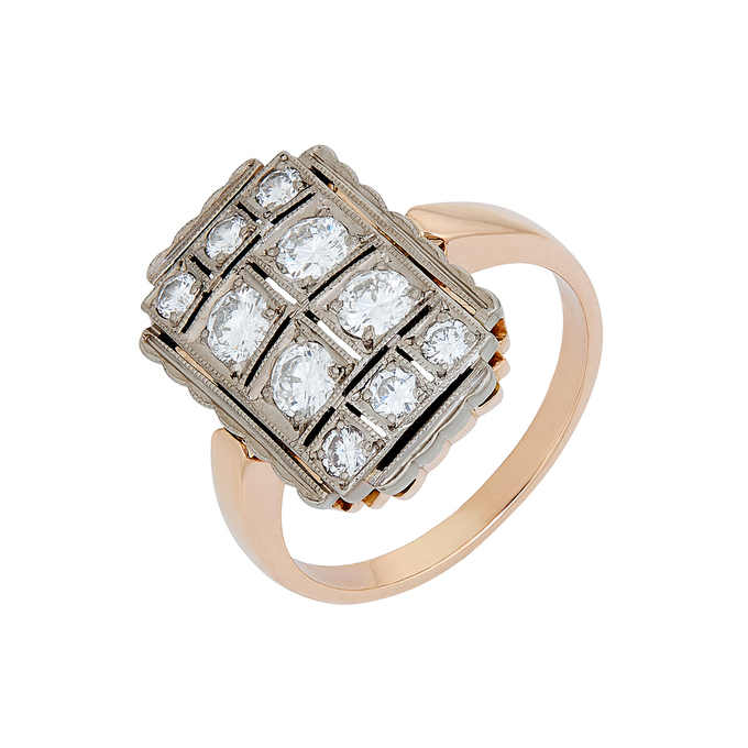 Кольцо из золота 583 пробы c бриллиантами