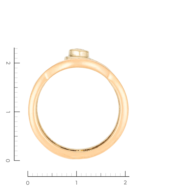 Кольцо из золота 585 пробы c 1 бриллиантом, Л 4507 5339 за 50320