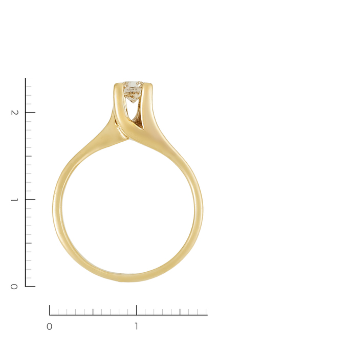 Кольцо из желтого золота 585 пробы c 1 бриллиантом, Л 7302 3648 за 28500