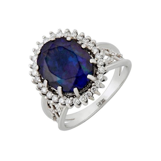 Кольцо из золота 585 пробы c опалом и бриллиантами, Л 2812 5628 за 200000