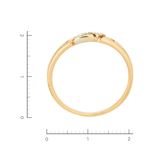 Кольцо из красного золота 585 пробы c 2 бриллиантами, Л11153594 за 14350