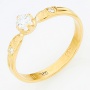 Кольцо из желтого золота 750 пробы c 3 бриллиантами Л11091329 фото 1