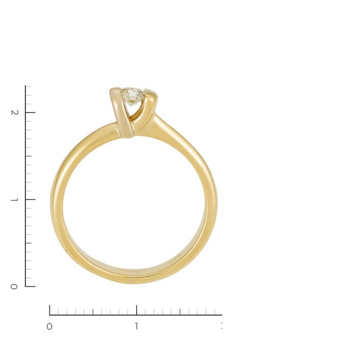 Кольцо из комбинированного золота 585 пробы c 1 бриллиантом, Л 4804 4224 за 29100
