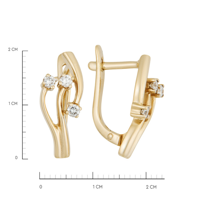 Серьги из золота 585 пробы с бриллиантами, Л 4807 9818 за 61900