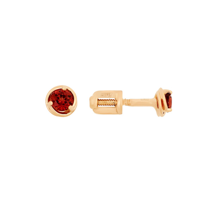 Серьги из золота 585 пробы с гранатами, Л 3209 3526 за 11300