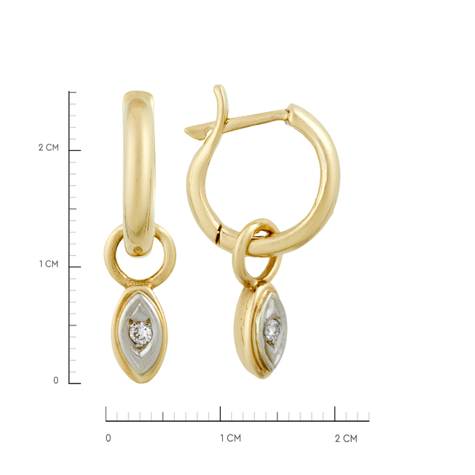 Серьги из золота 585 пробы c бриллиантами, Ц О007 2050 за 62650