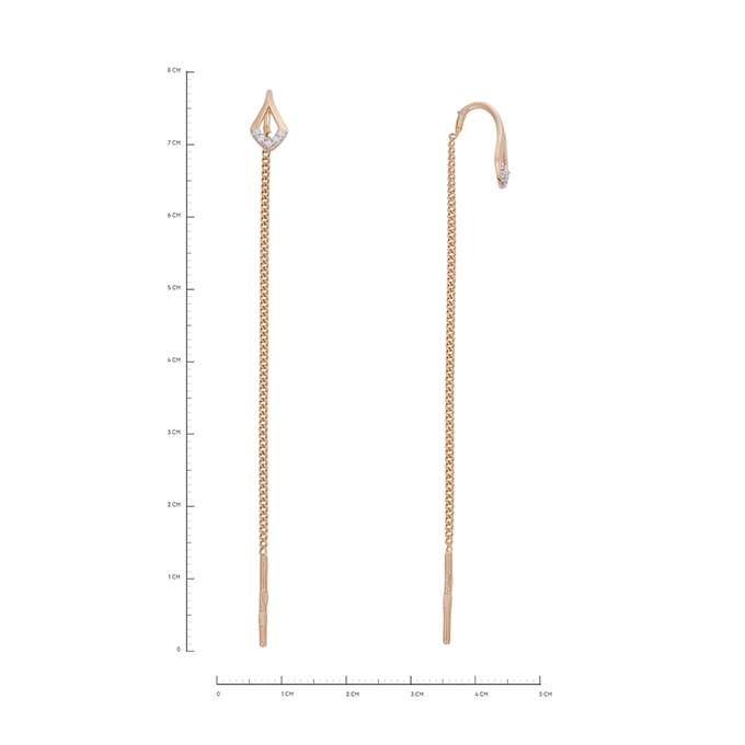 Серьги из золота 585 пробы c 10 фианитами, Л 5207 7102 за 11440