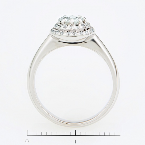 Кольцо из белого золота 585 пробы c 1 бриллиантом и фианитами, Л33055033 за 62090