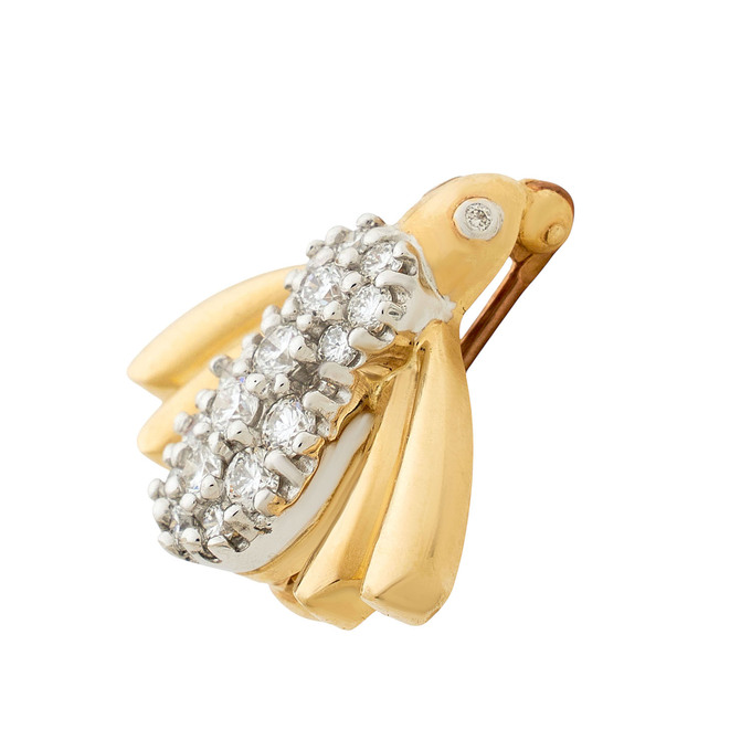 Брошь из золота 585 пробы c бриллиантами, Л 2807 5086 за 80500