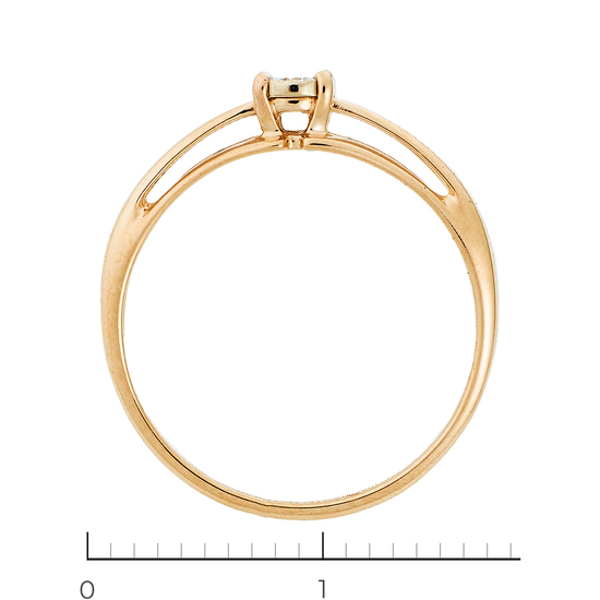 Кольцо из красного золота 585 пробы c 1 бриллиантом, Л08083298 за 10150