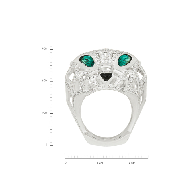 Кольцо из золота 750 пробы c бриллиантами, синтетическими камнями и ониксом, Л 2811 6123 за 385000