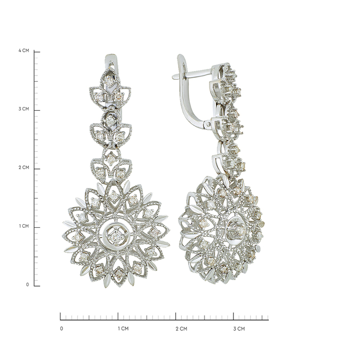 Серьги из золота 750 пробы c бриллиантами, Ц О007 1831 за 95000