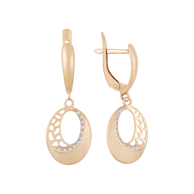 Серьги из золота 585 пробы c фианитами, Л 1116 0324 за 28000