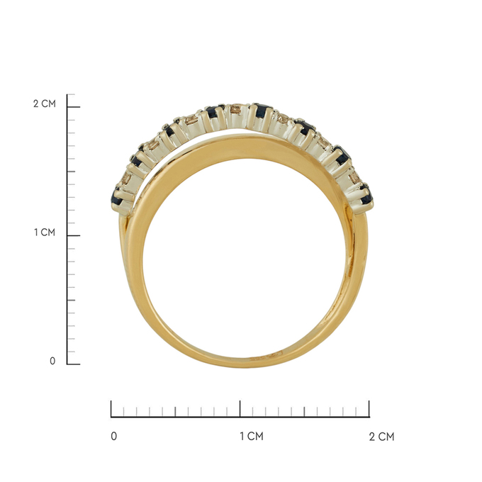 Кольцо из золота 585 пробы c сапфирами и бриллиантами, Л 4508 3613 за 36160