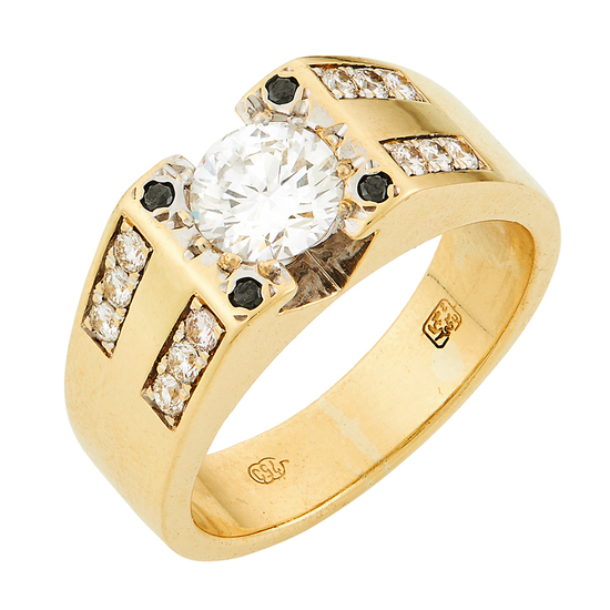 Кольцо из желтого золота 750 пробы c 17 бриллиантами, Л22024311 за 770000