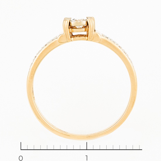 Кольцо из комбинированного золота 585 пробы c 21 бриллиантами, Л70006700 за 8400