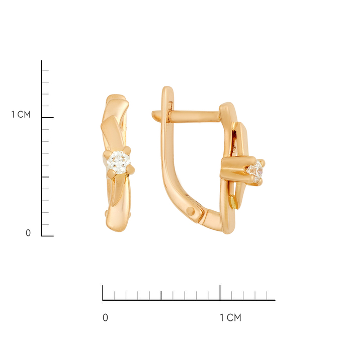 Серьги из золота 585 пробы с бриллиантами, Ц О007 4600 за 43100
