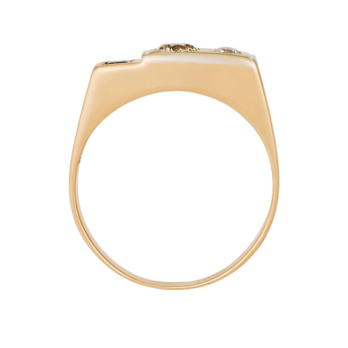 Кольцо из золота 585 пробы c бриллиантами и сапфиром