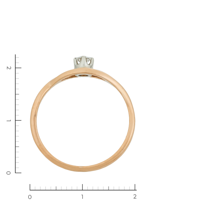 Кольцо из золота 583 пробы c 1 бриллиантом, Л 5207 5233 за 30800