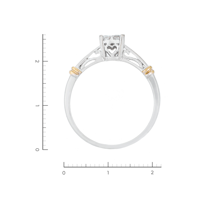 Кольцо из комбинированного золота 750 пробы c 4 бриллиантами, Л 2809 3905 за 53200
