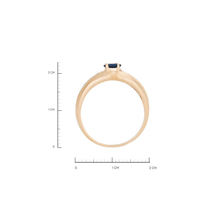 Кольцо из золота 585 пробы c сапфиром и бриллиантами, Л 7502 3500 за 38000