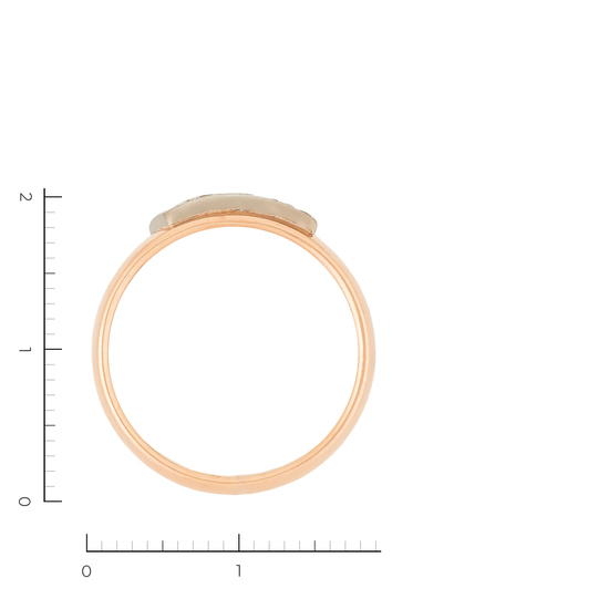 Кольцо из комбинированного золота 583 пробы c 2 бриллиантами, Л24143320 за 56400
