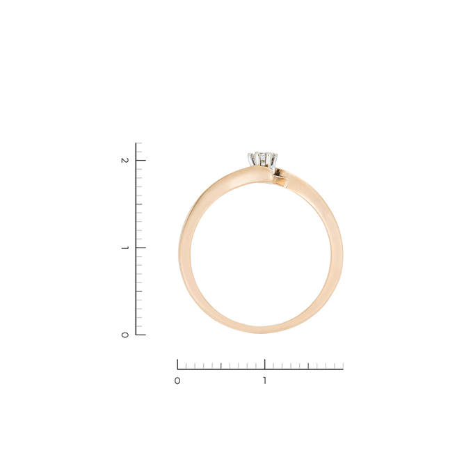 Кольцо из золота 585 пробы c 1 бриллиантом