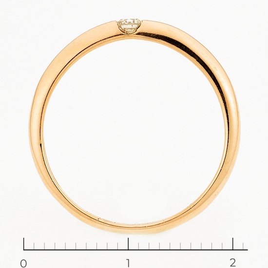 Кольцо из красного золота 585 пробы c 1 бриллиантом, Л23154459 за 8750