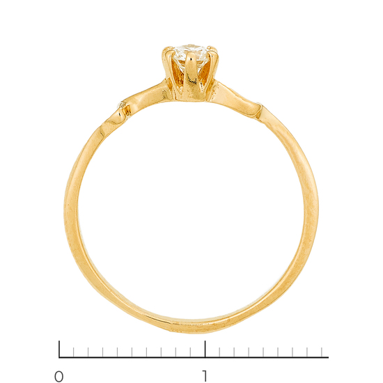 Кольцо из красного золота 585 пробы c 1 бриллиантом, Л64015638 за 16720