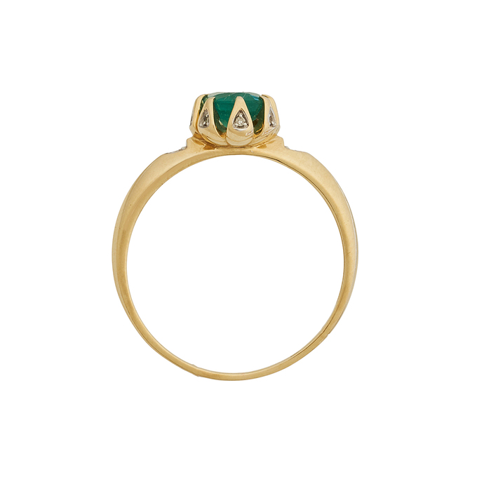 Кольцо из золота 585 пробы c изумрудом и бриллиантами, Л 2812 2432 за 55000