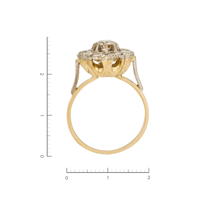 Кольцо из комбинированного золота 750 пробы c 9 бриллиантами, Л 6101 2347 за 239200