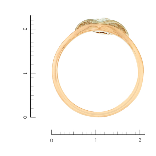 Кольцо из комбинированного золота 585 пробы c 5 бриллиантами, Л62015097 за 16750