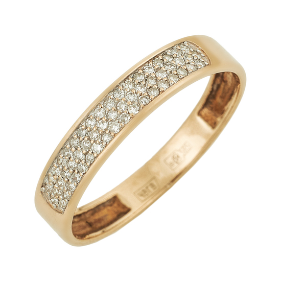 Кольцо из комбинированного золота 585 пробы c 53 бриллиантами, Л41056330 за 8450