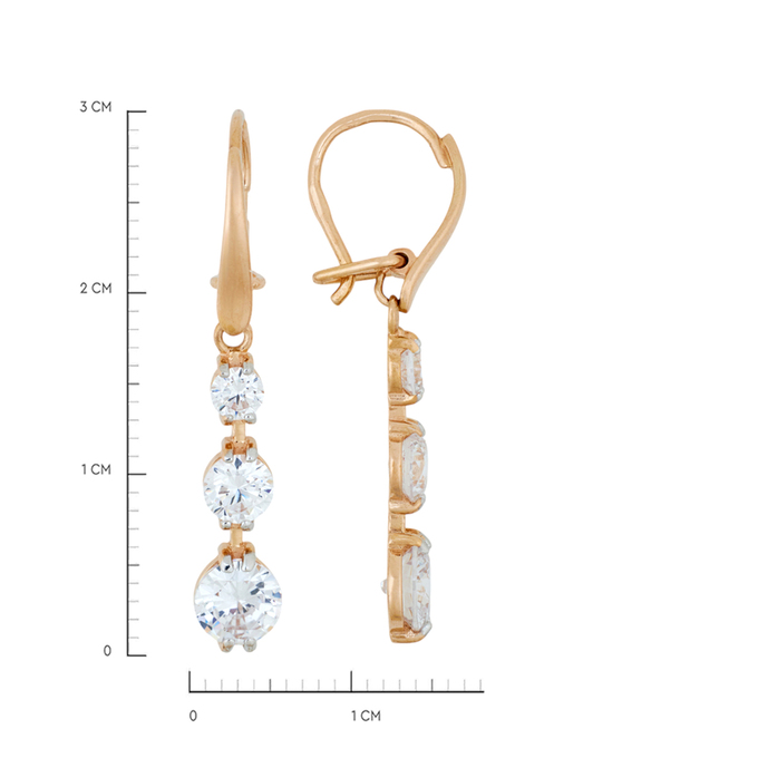Серьги из золота 585 пробы c фианитами, Л 1911 5364 за 16240